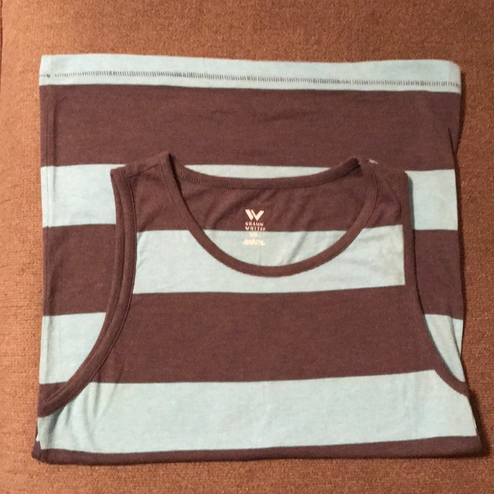 🌵Shaun White Tank Top Teal & Gray stripe